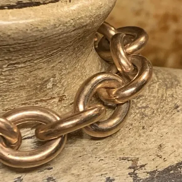 Bronze Milor Italy Linked Rose Gold Bracelet Magnetic Closure 8 Inches - Picture 7 of 10